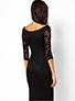 Womens Sexy Black Lace Sleeves Shoprt Dress - vmlfashion-com