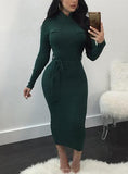 Women's Long Sleeve Chest Packet Dress - vmlfashion-com