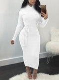 Women's Long Sleeve Chest Packet Dress - vmlfashion-com