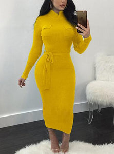 Women's Long Sleeve Chest Packet Dress - vmlfashion-com