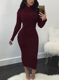 Women's Long Sleeve Chest Packet Dress - vmlfashion-com