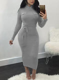 Women's Long Sleeve Chest Packet Dress - vmlfashion-com