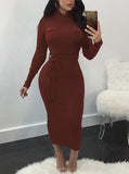 Women's Long Sleeve Chest Packet Dress - vmlfashion-com