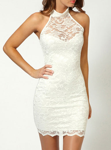 Womens Lace White Dress - vmlfashion-com