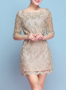 Women's Lace Covered Dress - vmlfashion-com