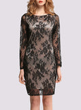 Women Black Lace Dress Black - vmlfashion-com