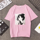 Lucyever Summer fashion women shirt short sleeve character print loose tops casual soft harajuku tees female street wear S-3XL - vmlfashion-com