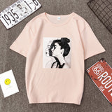 Lucyever Summer fashion women shirt short sleeve character print loose tops casual soft harajuku tees female street wear S-3XL - vmlfashion-com