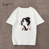 Lucyever Summer fashion women shirt short sleeve character print loose tops casual soft harajuku tees female street wear S-3XL - vmlfashion-com