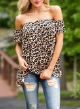 Women's Off Shoulder Leopard Print Top - vmlfashion-com