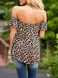 Women's Off Shoulder Leopard Print Top - vmlfashion-com