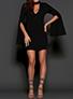 Women's Bell Sleeved Mini Dress V Neckline - vmlfashion-com