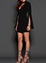 Women's Bell Sleeved Mini Dress V Neckline - vmlfashion-com