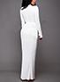 Women-White-Long-Sleeve-Front-Split-Closure-dress- - vmlfashion-com