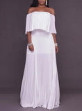 Women's-Off-Shoulder-White-Dress-For-WeddingParty - vmlfashion-com