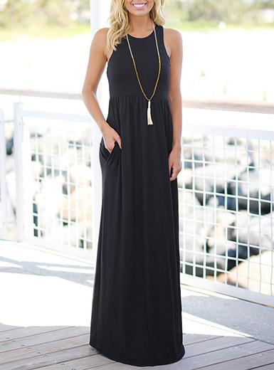 Women-Sleeveless-Cut-Gown-Long-Black-Dress - vmlfashion-com