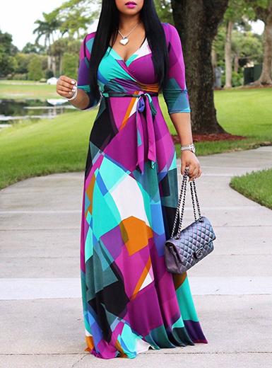 Women's Art Style Maxi Dress - vmlfashion-com