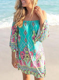 Multicolor-Off-Shoulder-Mini-Dress - vmlfashion-com