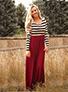 Women's Long Sleeve StripesTop Dress - vmlfashion-com