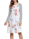 Women's Striiped Long Sleeve Casual Dress - vmlfashion-com