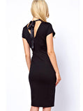 Women Black Lace Dress - vmlfashion-com