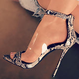 Women's Snakeskin High Heel Toeless - vmlfashion-com