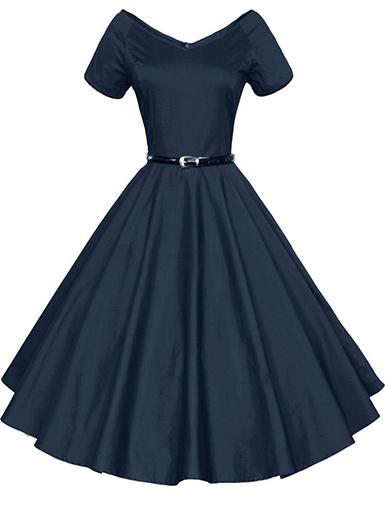 Women's Short Sleeved Retro Style Dress - vmlfashion-com