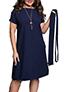 Women's Puffy Sleeved Shift Plus Size Belted Sash Dress - vmlfashion-com