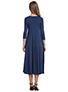 Women's Solid Coler Pleated Three Quarter sleeve Dress - vmlfashion-com