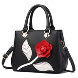 Women's 3D Flower Embellished Handbag - vmlfashion-com