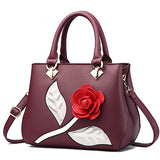 Women's 3D Flower Embellished Handbag - vmlfashion-com