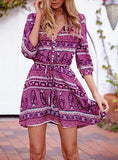 Women's Mini Three Quarter Length Sleeve Dress - vmlfashion-com