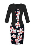 Bodycon-Dress-For-Women-Print-Flower - vmlfashion-com