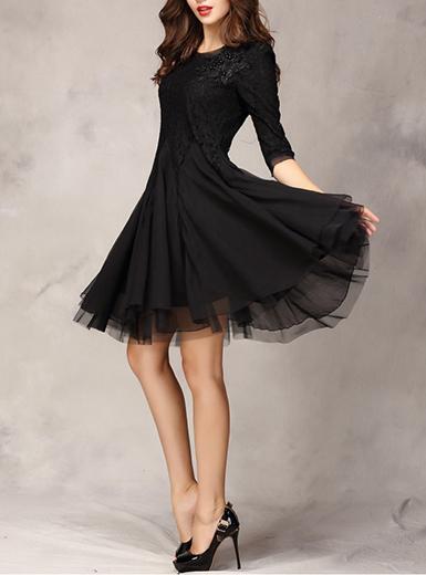 Women-Black-Long-Sleeve-Lace-Dress-for-Party - vmlfashion-com