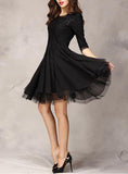 Women-Black-Long-Sleeve-Lace-Dress-for-Party - vmlfashion-com