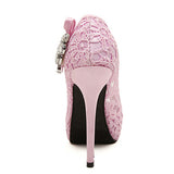 Women's Lacy High Heels Peep Toe Heels - vmlfashion-com