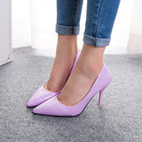 Women's Patent Stiletto Heels Pointed Toes - vmlfashion-com