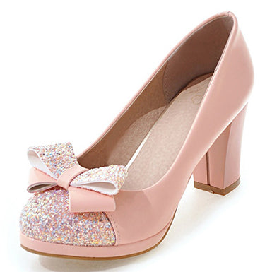 Women's Pastel Glitter Accented High Heels - vmlfashion-com