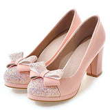 Women's Pastel Glitter Accented High Heels - vmlfashion-com