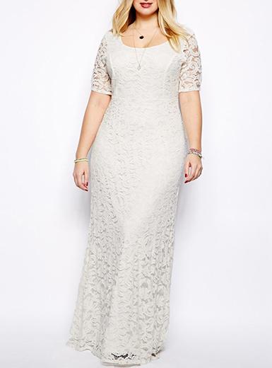 Women's Plus Size Lace Short Dress - vmlfashion-com