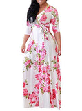 Women-Long-Flower-Dress-White-Pink - vmlfashion-com