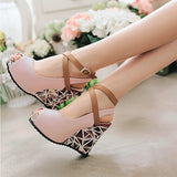 Women's Open Toe wedge Heels Shoes - vmlfashion-com