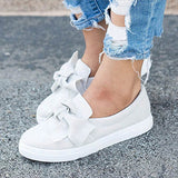 Women's Slip On Sneakers Cute Bow Trim - vmlfashion-com