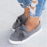 Women's Slip On Sneakers Cute Bow Trim - vmlfashion-com