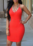 Women's Red Mini Dress Spaghetti String Accents Sleeveless Dress - vmlfashion-com