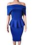 Women's Off Shoulder Peplum Dress with Ruffles Style Dress - vmlfashion-com