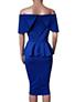 Women's Off Shoulder Peplum Dress with Ruffles Style Dress - vmlfashion-com