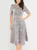 Women's Fit and Flare Lace Dress - vmlfashion-com