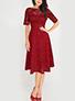 Women's Lace Flower Fit And Flare Dress - vmlfashion-com