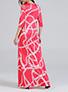 Women's Long Printed Side Packet Dress - vmlfashion-com